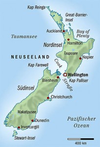 Neuseeland Landkarte